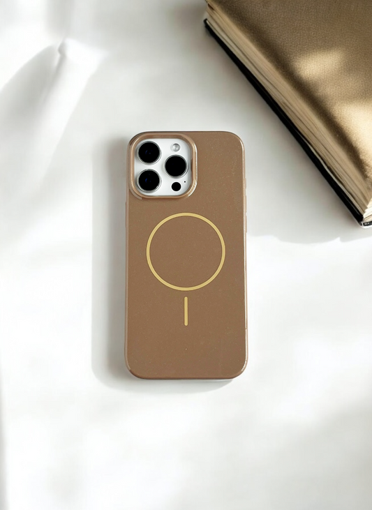 Brown Solid Silicone Case for iPhone 15 Pro Max