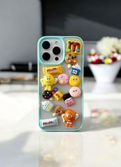 Cyan ChocoMania M&M Candy Case for iPhone 16 Pro