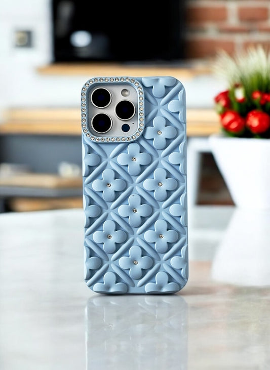 Blue Blossom 3D Case for iPhone 15 Pro Max