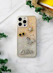 Yellow Glitter Queen Case for iPhone 16 Pro Max