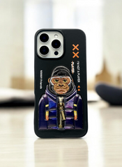 Nimmy Black Gorilla Embroidery Case for iPhone 15 Pro Max