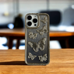 Butterfly Design Silver Color Case for iPhone