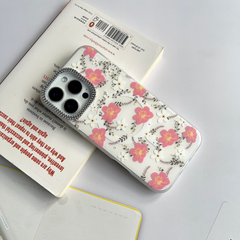 Elegant Floral Bliss Phone Case- Red & White Flowers