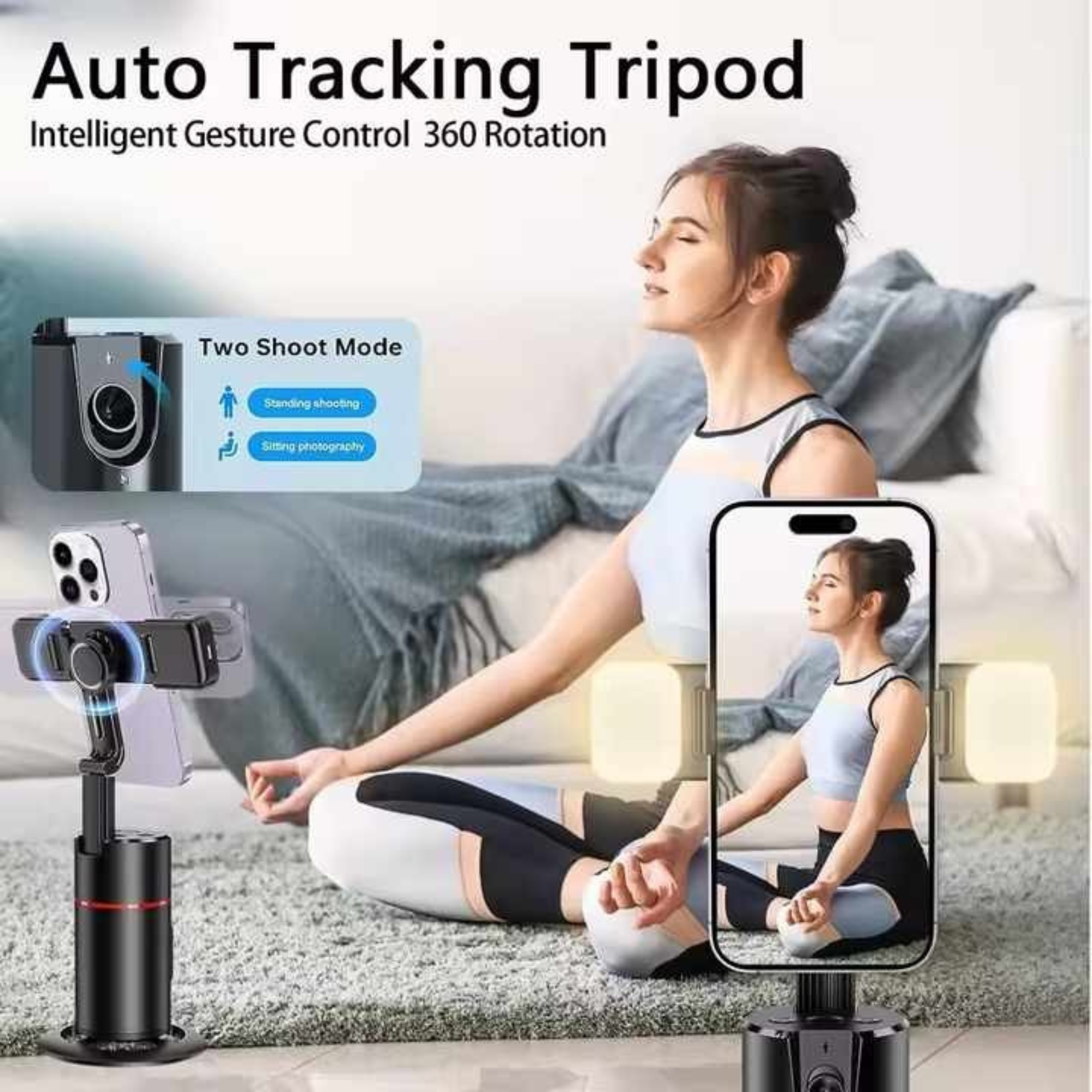 P02 360° AI Auto Face Tracking Tripod Gimbal by Buzz Street