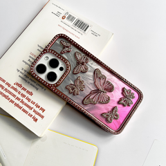 Butterfly Design Pink Color Case for iPhone