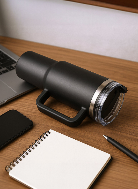 Stainless Steel Tumbler (1200mL) with Handle and Straw