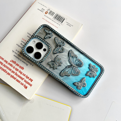 Butterfly Design Blue Color Case for iPhone