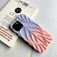 3D Leave Design Lavender Pink Dual Tone Silicon Case