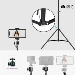 Portable 7ft Long Tripod Stand With Adjustable Mobile Holder by Buzz Street™