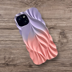 3D Leave Design Lavender Pink Dual Tone Silicon Case