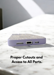 Lavender Crystal Glitter Bae Case for iPhone 15 Pro