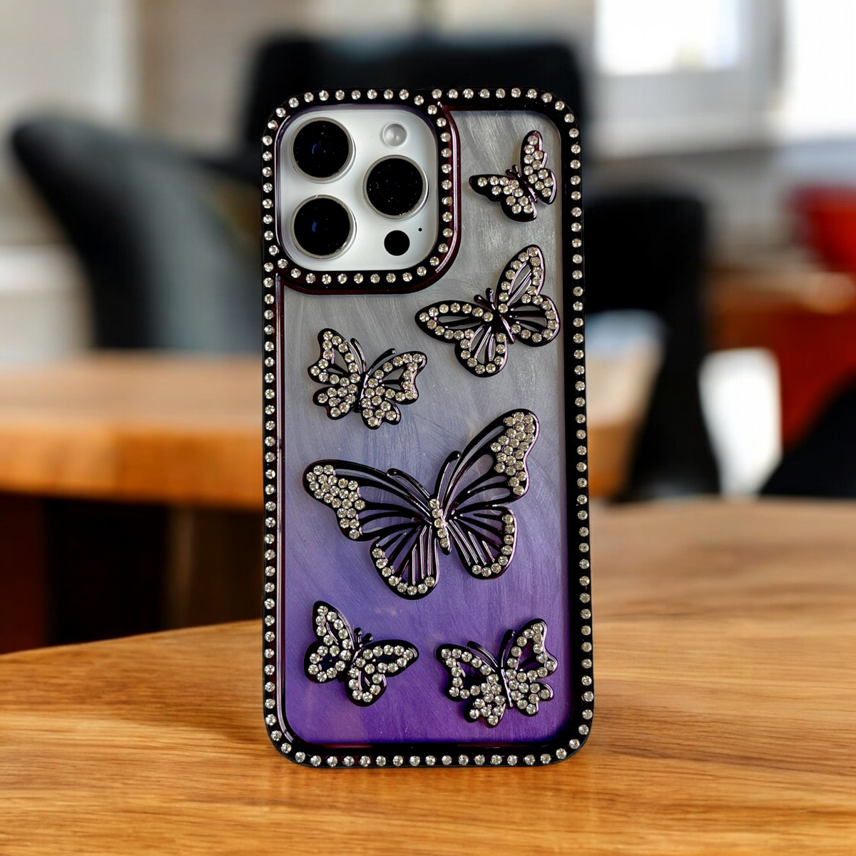 Butterfly Design Purple Color Case for iPhone