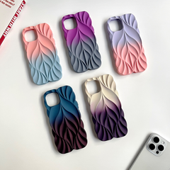 3D Leave Design Lavender Pink Dual Tone Silicon Case