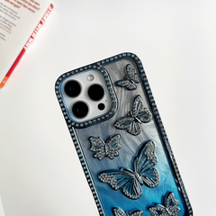 Butterfly Design Blue Color Case for iPhone