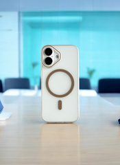 Brown Ring Clear Case with Anti Yellow Protection for iPhone 16 Plus