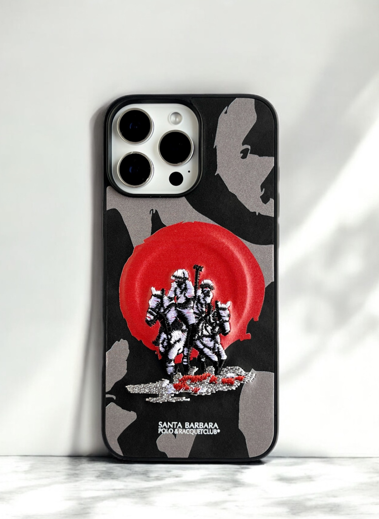 Santa Barbara Black Grey Camo Case for iPhone 15 Pro