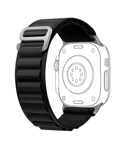 Alpine Loop Band For Apple Watch Series ULTRA/9/8/7/6/5/4 SE- BLACK