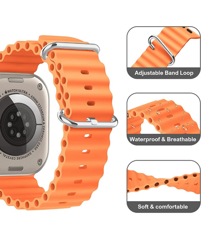 Ocean Band For Apple Watch Series ULTRA/9/8/7/6/5/4 SE- ORANGE