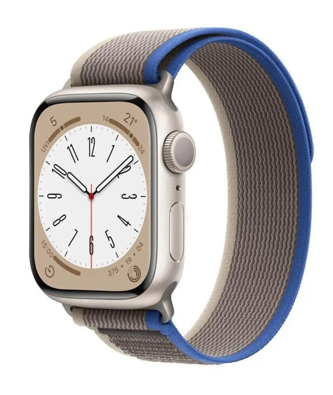 Trail Loop Band For Apple Watch Series ULTRA/9/8/7/6/5/4 SE- GREY/ BLUE INK