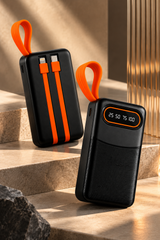 Buzz Street Capsule — 10,000 mAh Powerbank | 20W Fast Charging | Built-in Lightning + Type-C Cables