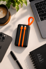 Buzz Street Capsule — 10,000 mAh Powerbank | 20W Fast Charging | Built-in Lightning + Type-C Cables