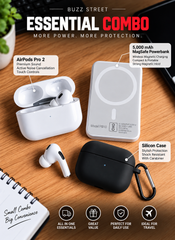 Essential Combo- AirPods Pro 2 (ANC Working) + MagSafe 5000mAH Powerbank + Silicon Case