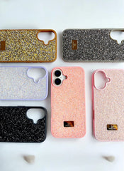 Soft Pink Crystal Glitter Bae Case for iPhone 16 Plus