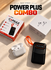 Buzz Power Plus Combo- AirPods Pro 3 | Noise Cancellation Working + Capsule 10,000mAH Powerbank