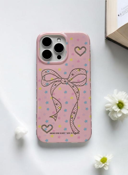Sweetheart Love Ribbon Pretty Pink Case With Charm