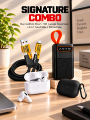 Signature Combo- AirPods Pro 2 (ANC Working) + Capsule 10,000mAH Powerbank + Silicon Case + 4 in 1 Fast Charging Cable